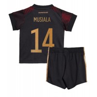 Tyskland Jamal Musiala #14 Bortaställ Barn VM 2022 Korta ärmar (+ Korta byxor)